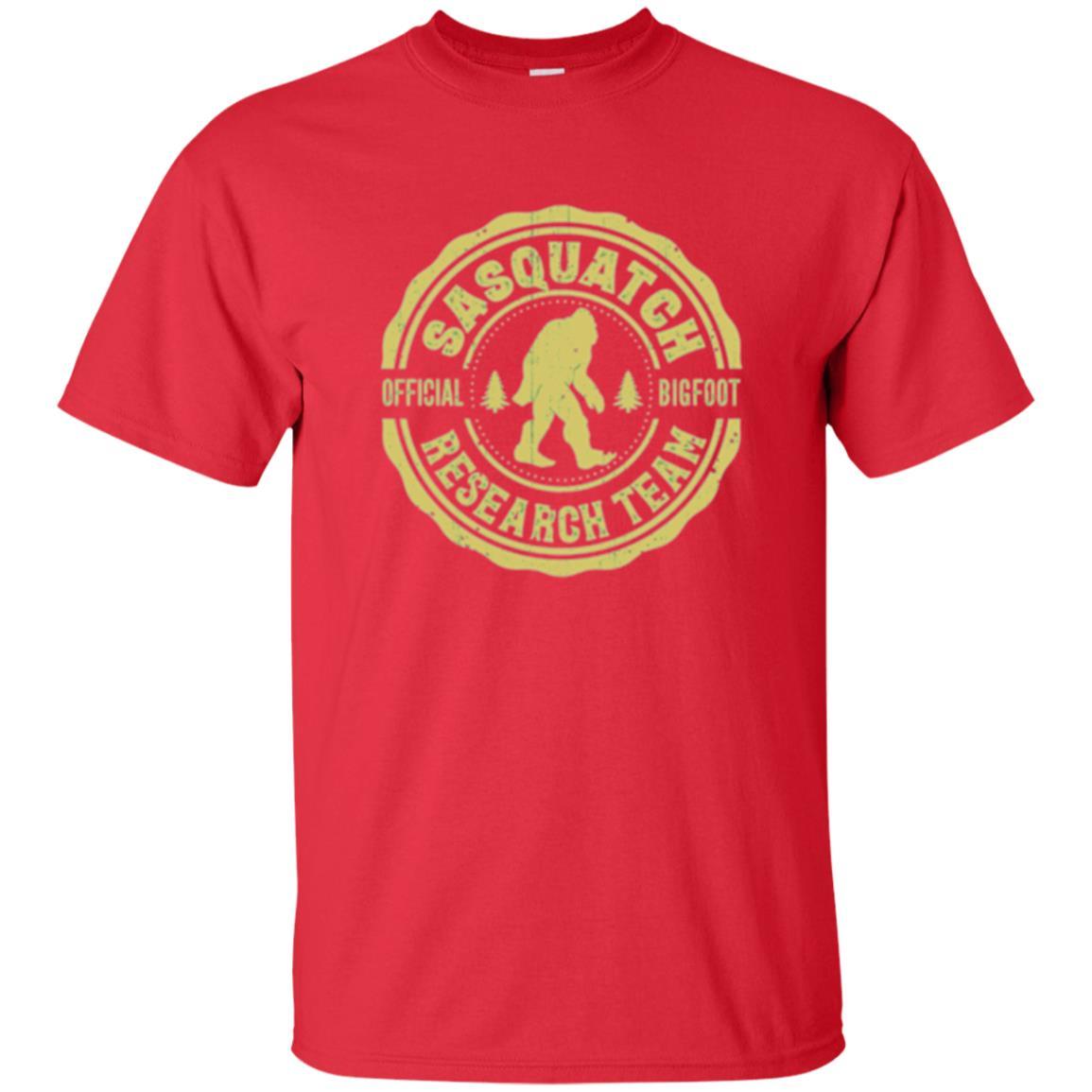 Squatchin Gone T-shirt Finding Sasquatch Bigfoot Research Team Red