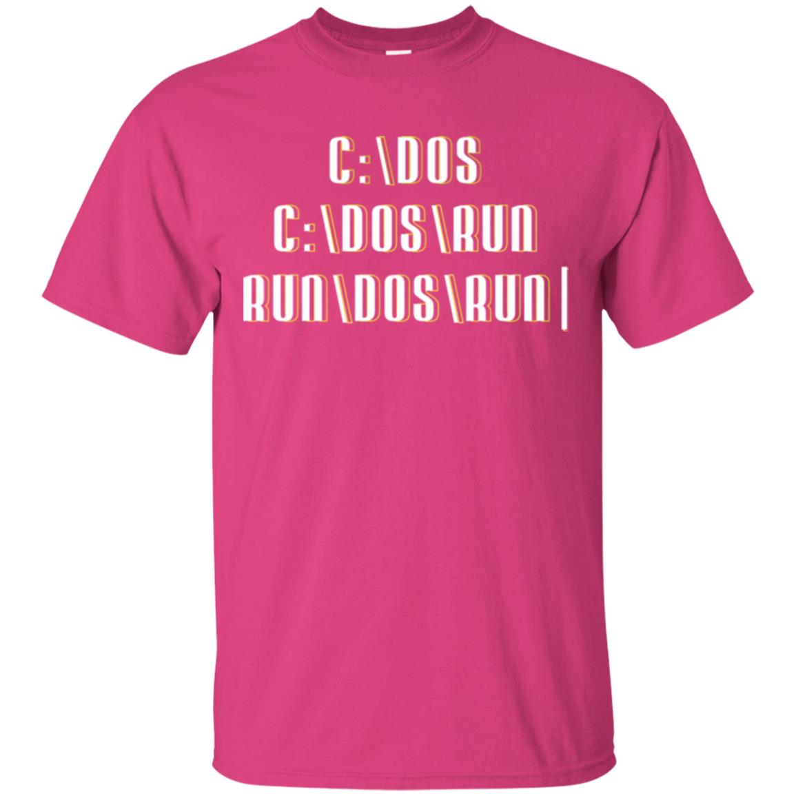 Programmer T-shirt Run Dos Run Heliconia