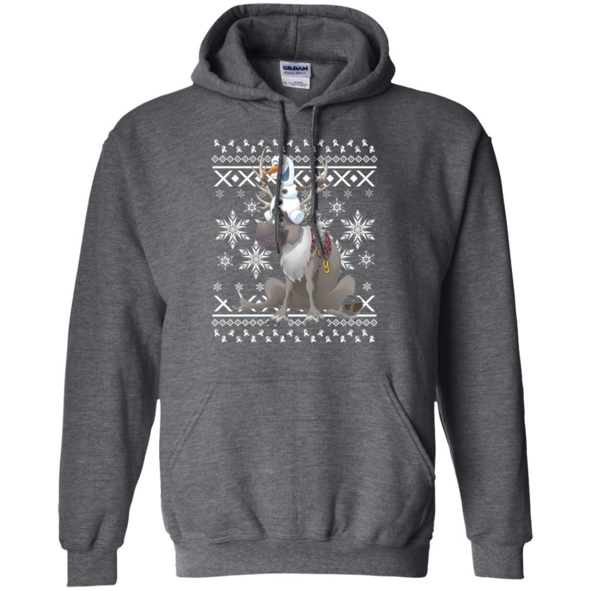 Film T-shirt Frozen Olaf Sven Riding Antler Dark Heather