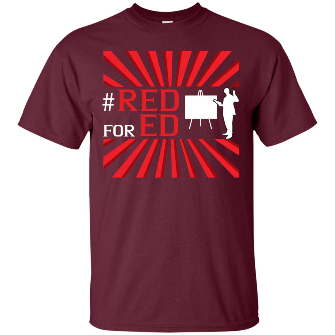 Hashtag Red For Ed Teachers Shirt Maroon