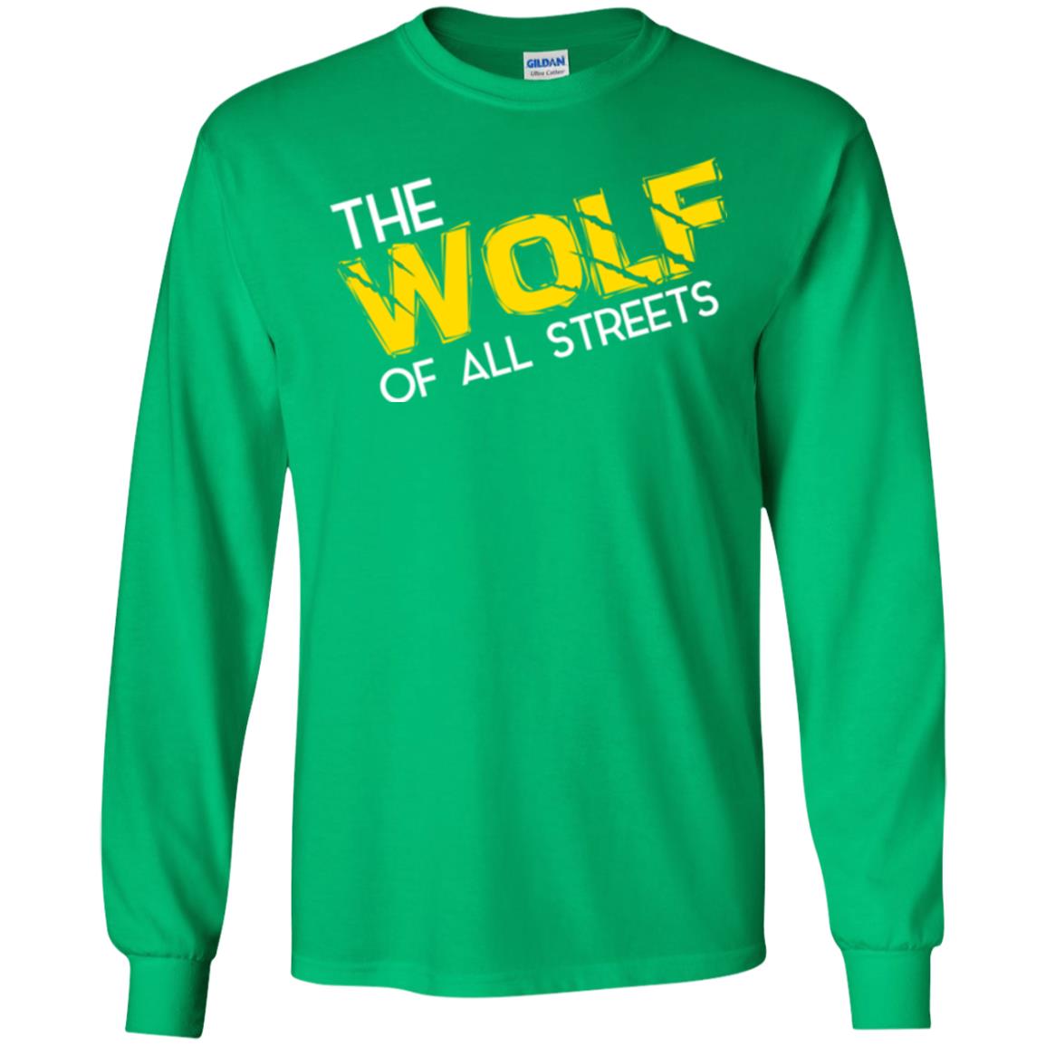 Wolf Lover T-shirt The Wolf Of All Streets Irish Green