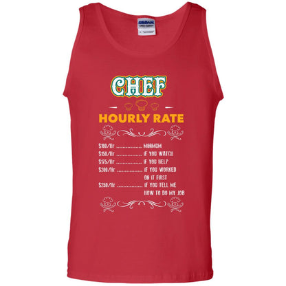 Chef Hourly Rate Cooking Cooker Gift Shirt Red