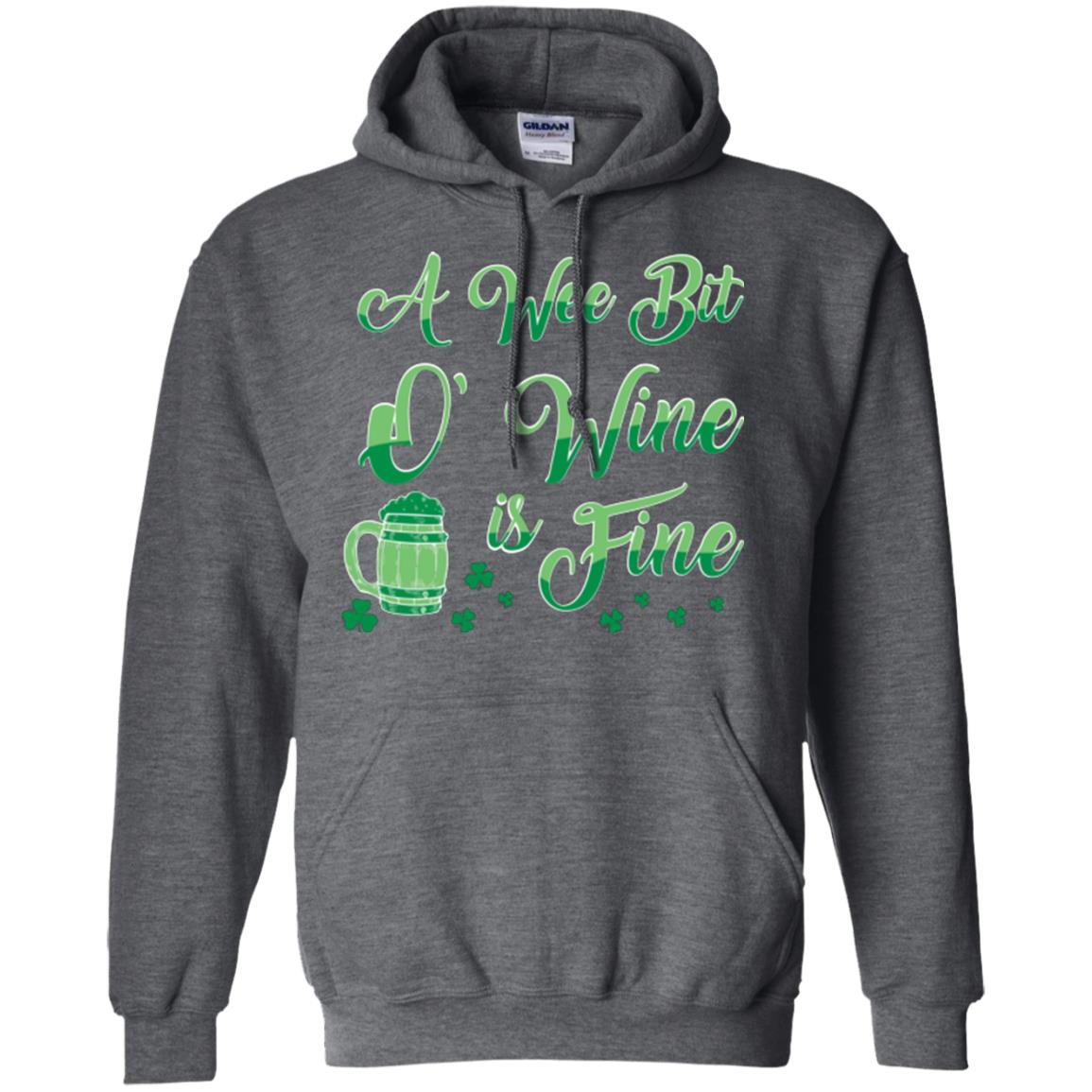 A Wee Bit O’ Wine Is Fine St. Patrick's Day T-shirt Dark Heather