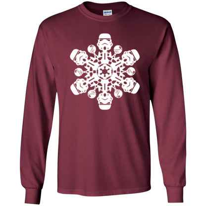 Film T-shirt Star Wars Stormtrooper Christmas Snowflake Graphic Maroon