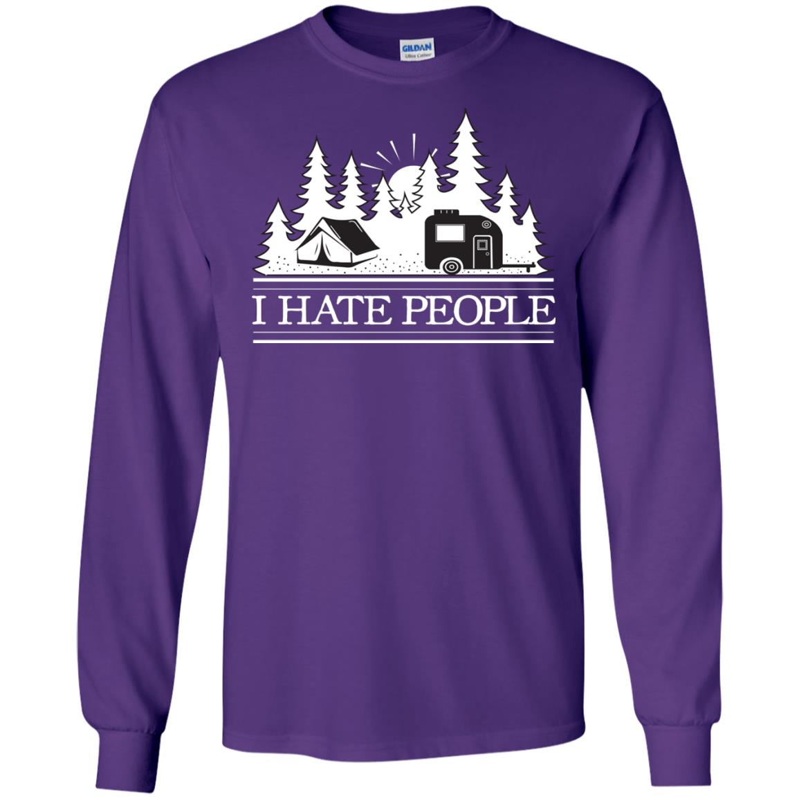 I Hate People Camping Lover Shirt Purple
