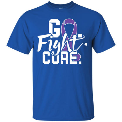 Pancreatic Leiomyosarcoma Awareness Go Fight Cure Purple Ribbon Shirt Royal