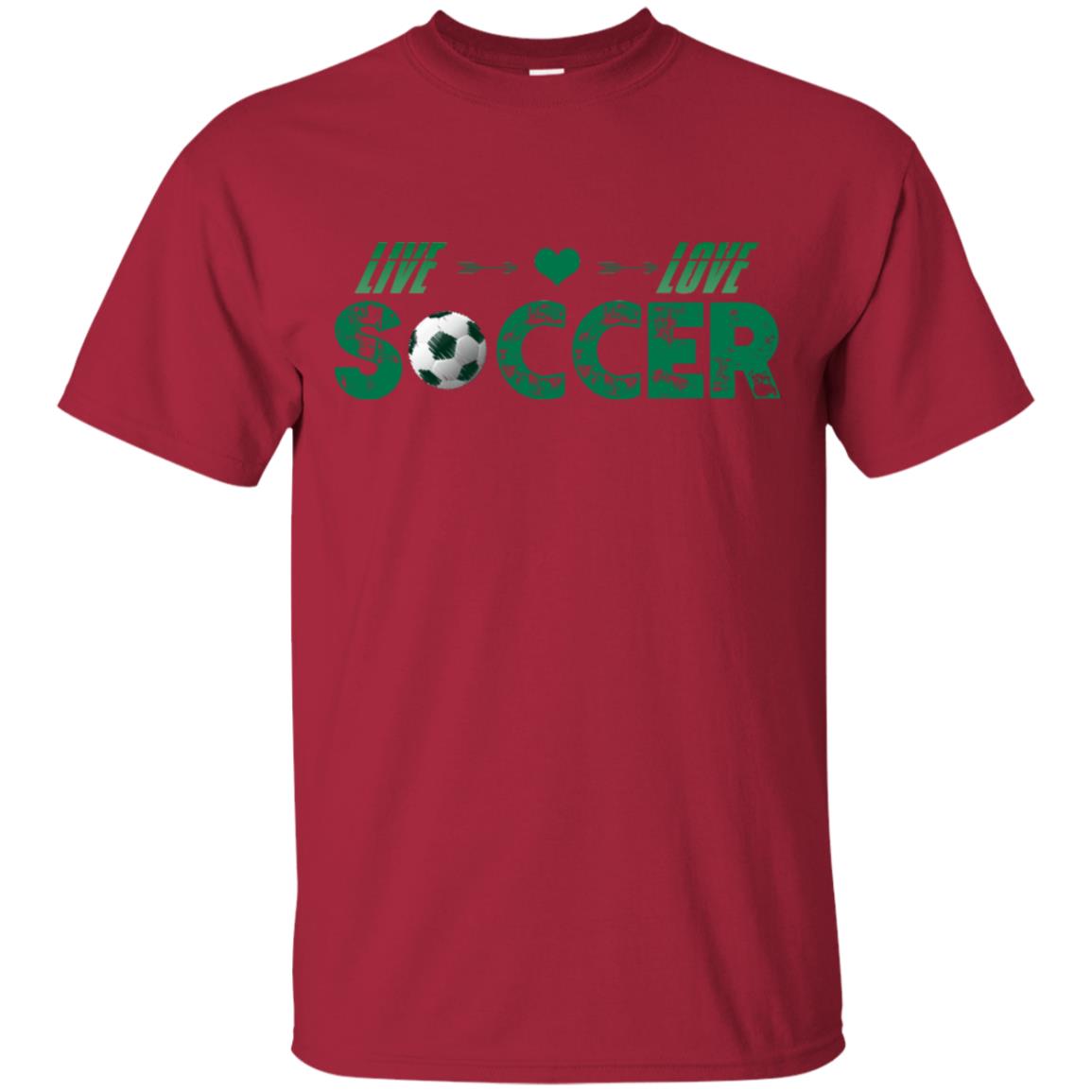 Live Love Soccer Shirt For Mens Or Womens Cardinal