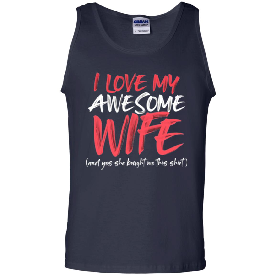 Valentines Day T-shirt I Love My Awesome Wife Navy