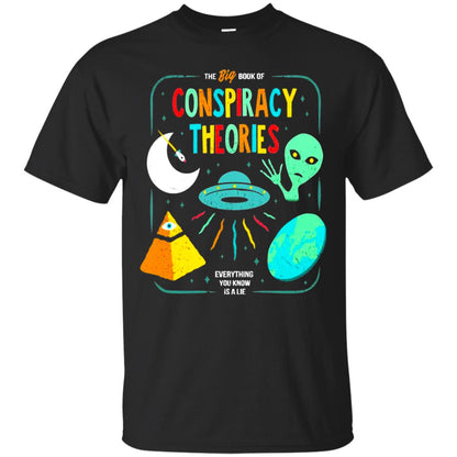 The Big Book Of Conspiracy Theories Funny Bookworm T-shirt Black