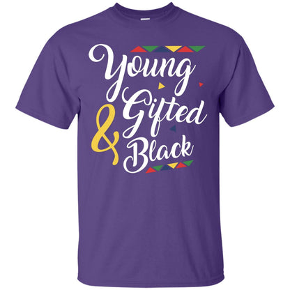 African American T-shirt Young Gifted And Black Purple