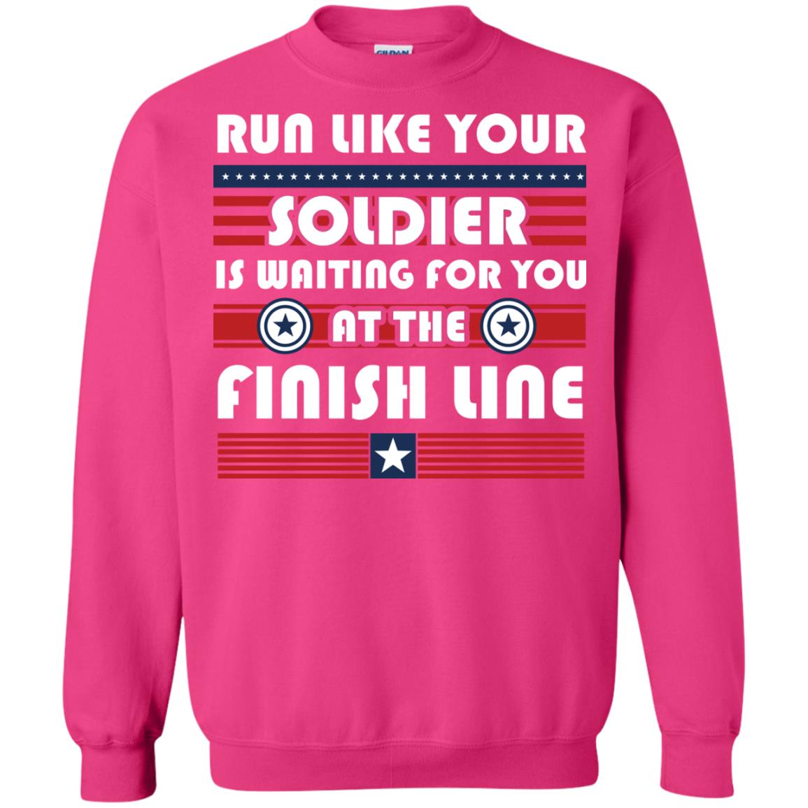 Soldier T-shirt Run Like Your Soldier Is Waiting For You At The Finish Line Heliconia