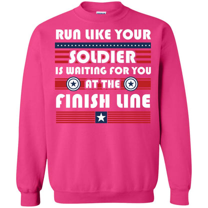 Soldier T-shirt Run Like Your Soldier Is Waiting For You At The Finish Line Heliconia