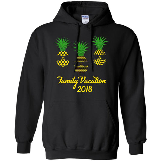 Family Vacation 2018 Shirt Hawaii Pineapple Sunglasses Black