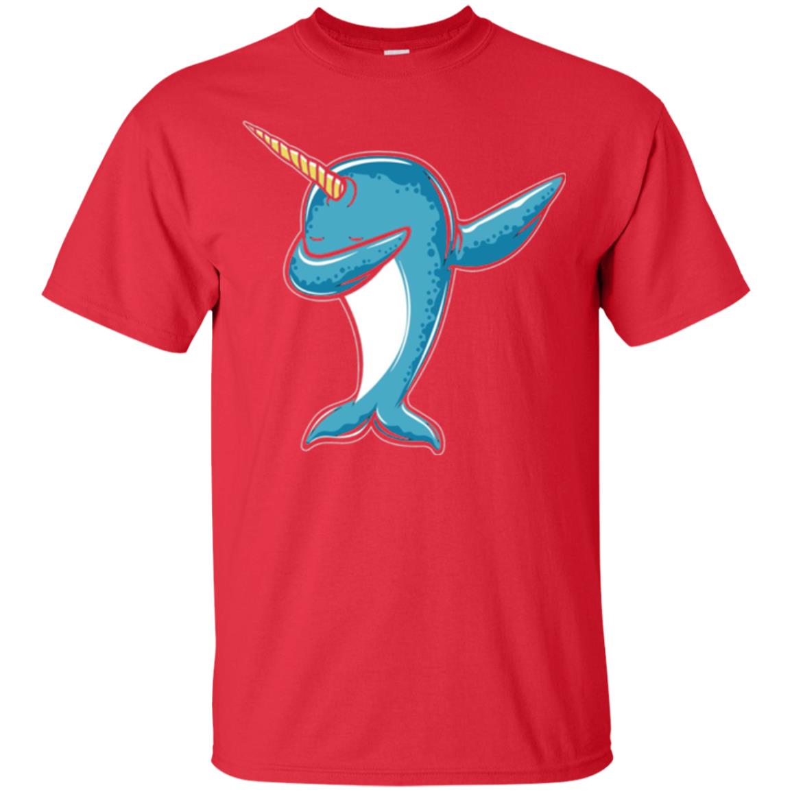 Dabbing Narwhal T-shirt Red