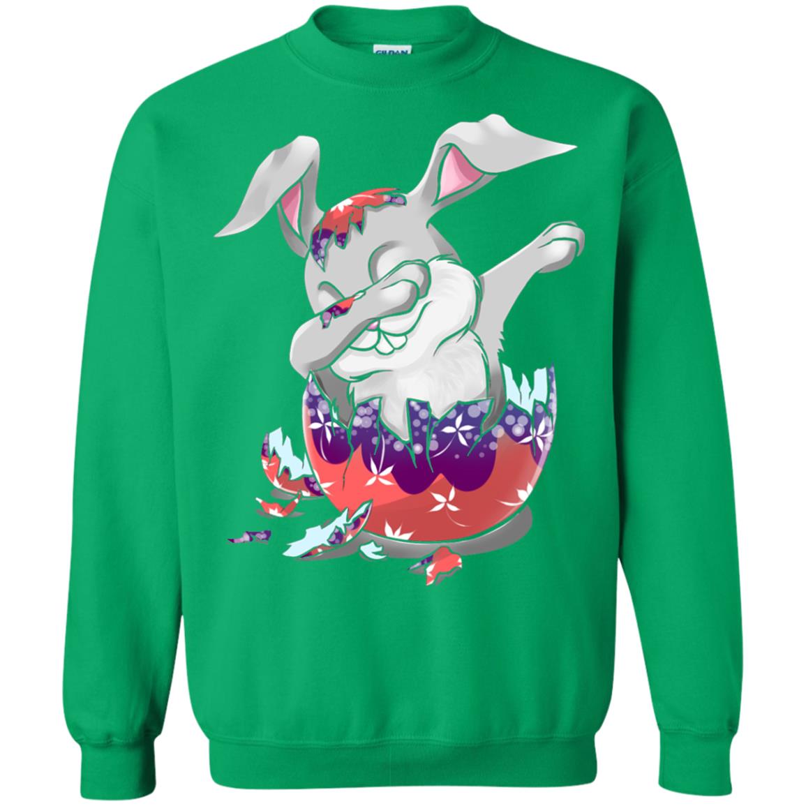Funny Dabbing Bunny T-shirt For Kids Easter Gift Irish Green