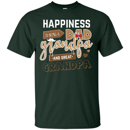 Happiness Is Being A Dad Grandpa And Great Grandpa Shirt Forest