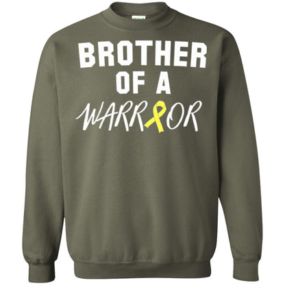 Brother Of A Warrior Childhood Cancer Awareness T-shirt Military Green