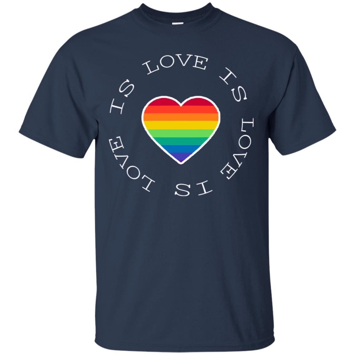 Love Is Love Rainbow Heart Lgbt Support Gift Shirt Navy