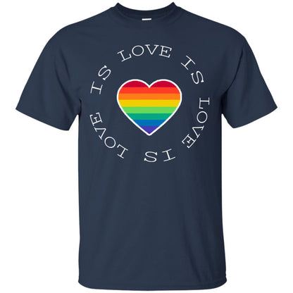 Love Is Love Rainbow Heart Lgbt Support Gift Shirt Navy