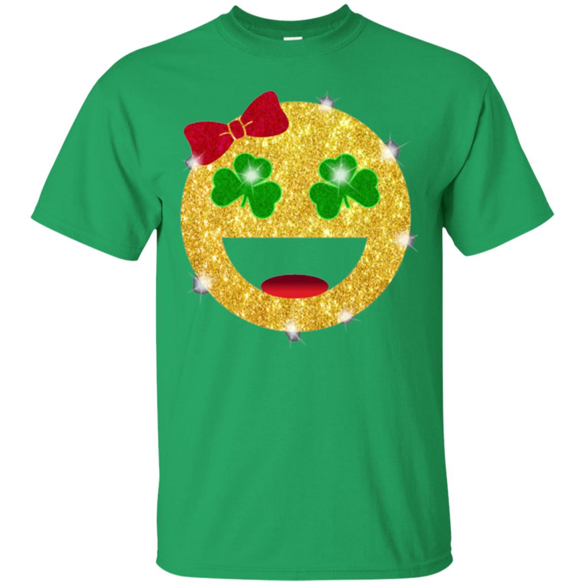 Happy Gold Blink Emoji Saint Patrick's Day T-shirt Irish Green