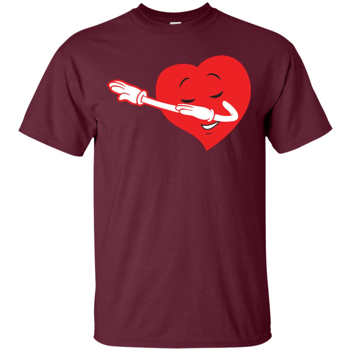 Valentine_s Day T-shirt Dabbing Heart Maroon