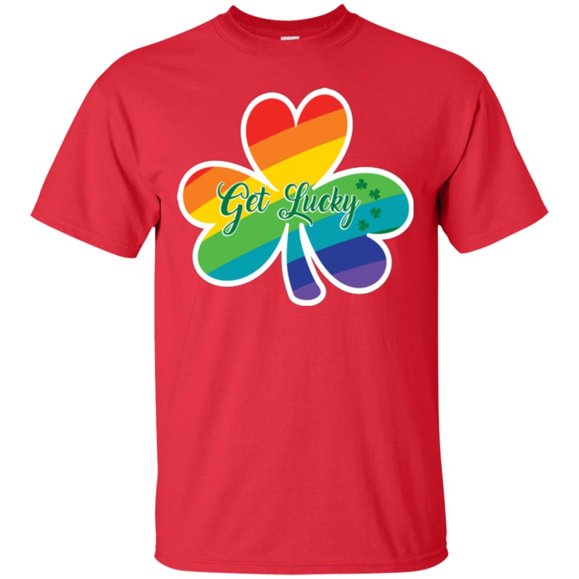 Lgbt T-shirt Shamrock Get Lucky Red