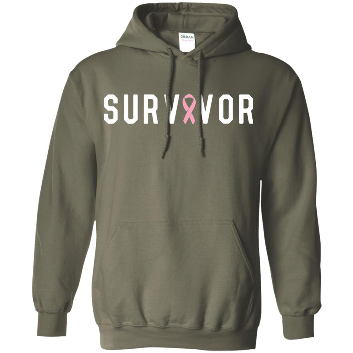Breast Cancer Survivor We Did It T-shirt Pink Ribbon Military Green