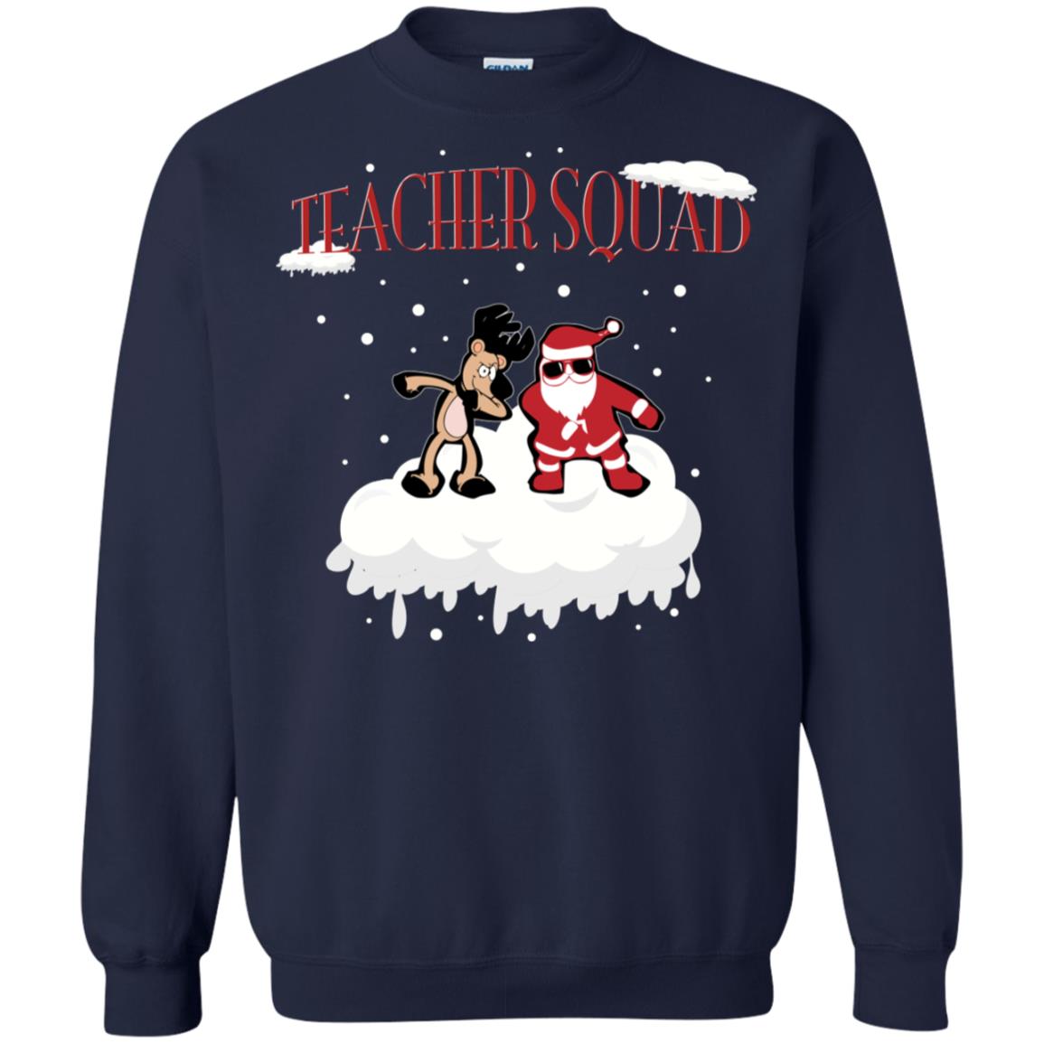 Teacher Squad Teaching X-mas Gift Shirt Navy