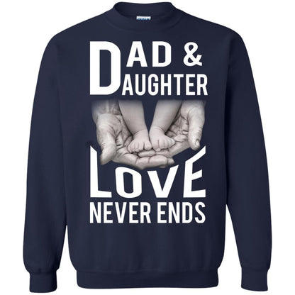 Dad And Daughter Love Never Ends Family T-shirt Navy