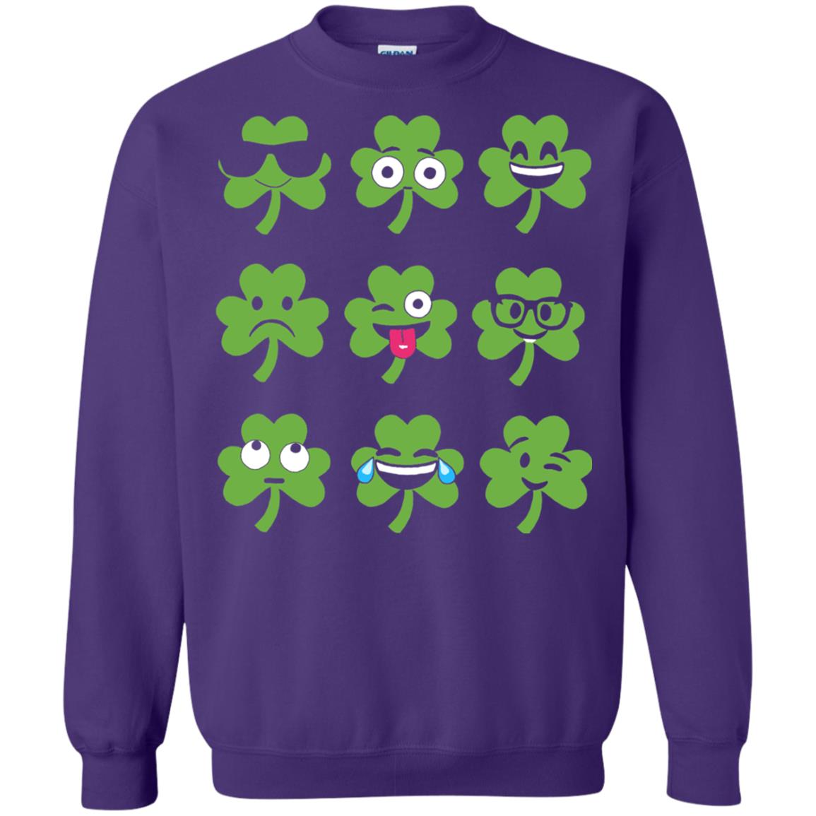 Emoji Shamrock St. Patrick_s Day T-shirt Purple