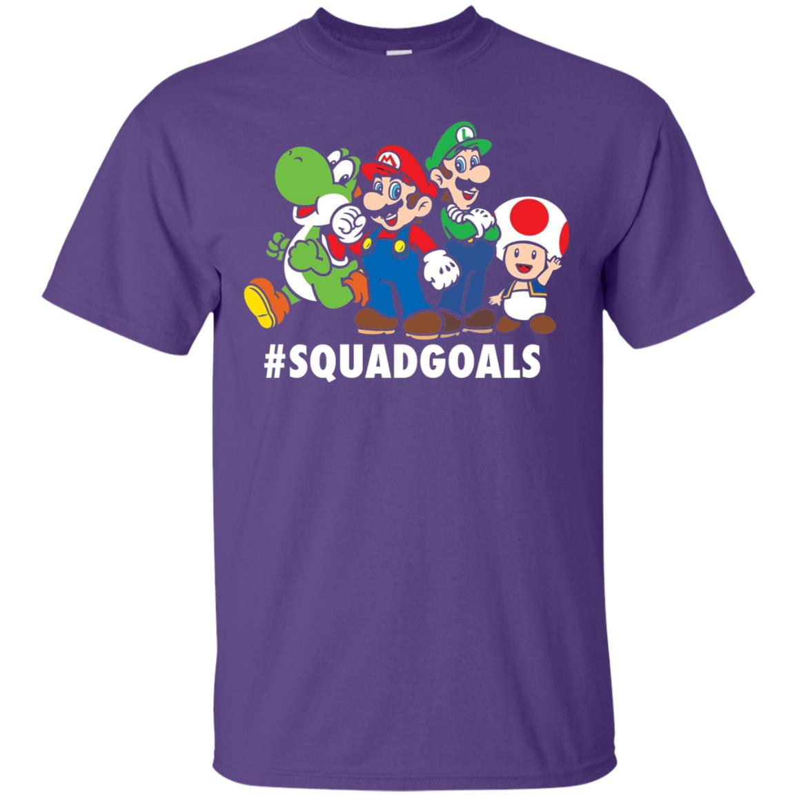 Nintendo Super Mario Luigi #squadgoals Gamer T-shirt Purple