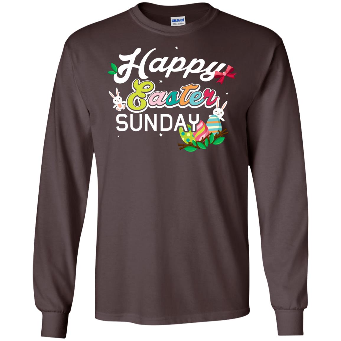 Christian T-shirt Happy Easter Sunday Dark Chocolate