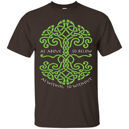As Above So Below Wiccan Pagan Witche T-shirt Dark Chocolate