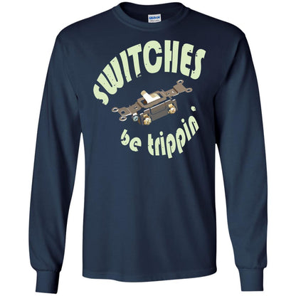 Electrician T-shirt Switches Be Trippin Navy