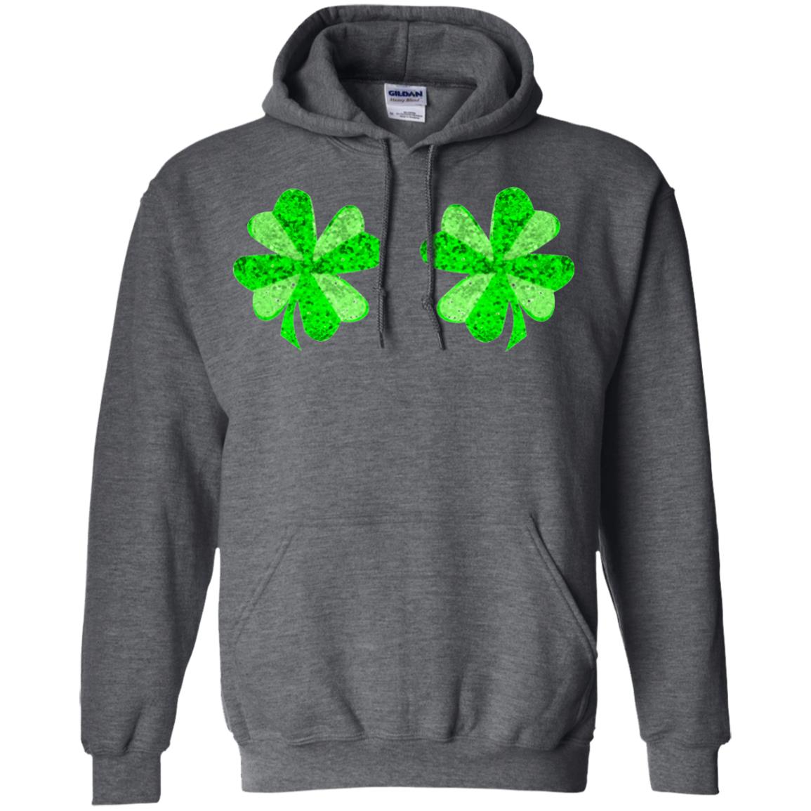 Funny Shamrock Boobs St Patricks Day T-shirt Dark Heather