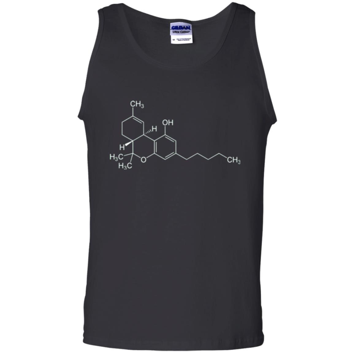 Cannabis T-shirt Thc Molecule Tetrahydrocannabinol Black