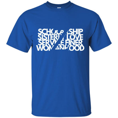 Scholarship Sisterly Love Service Finer Woman Hood T-shirt Royal