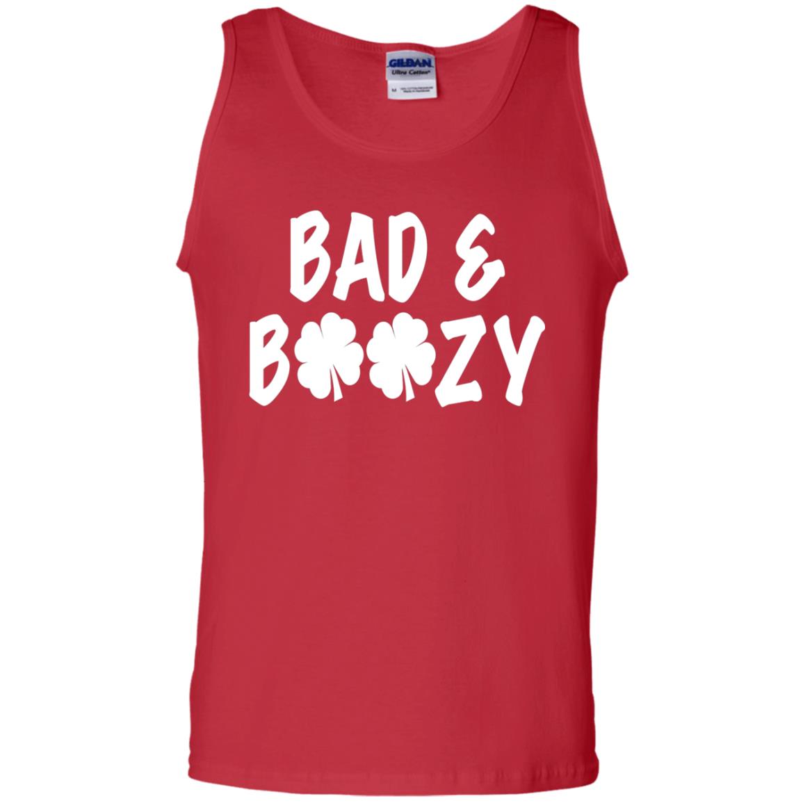 Bad And Boozy St. Patrick_s Day T-shirt Red