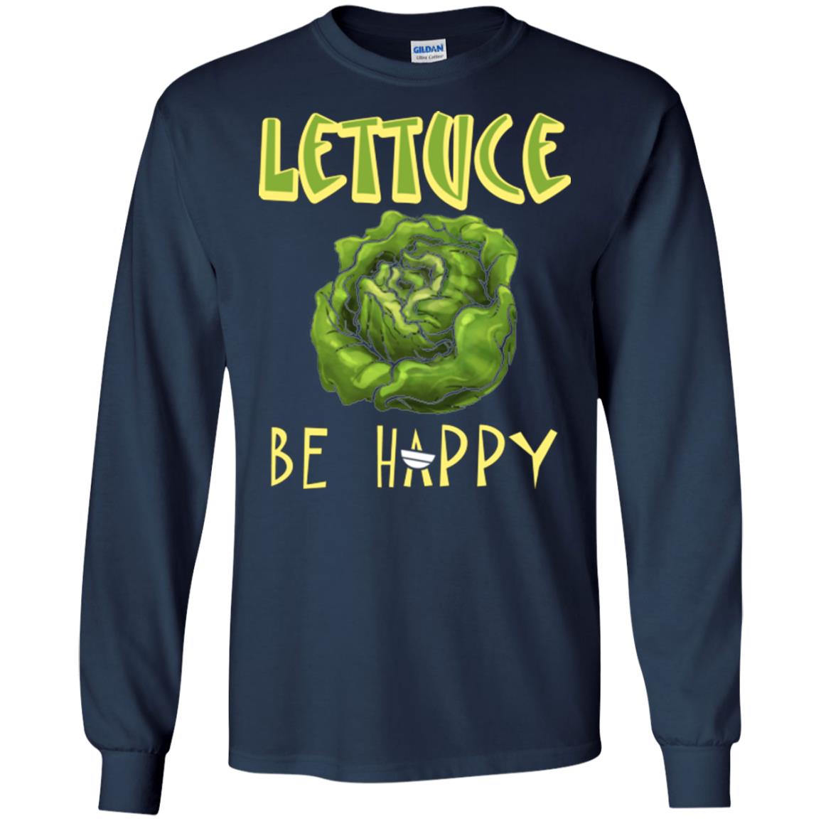 Lettuce Be Happy Lettuce Lover T-shirt Navy