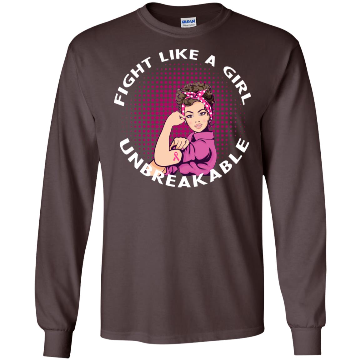 Fight Like A Girl Unbreakable Breast Awareness Shirt Dark Chocolate