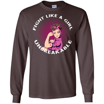 Fight Like A Girl Unbreakable Breast Awareness Shirt Dark Chocolate