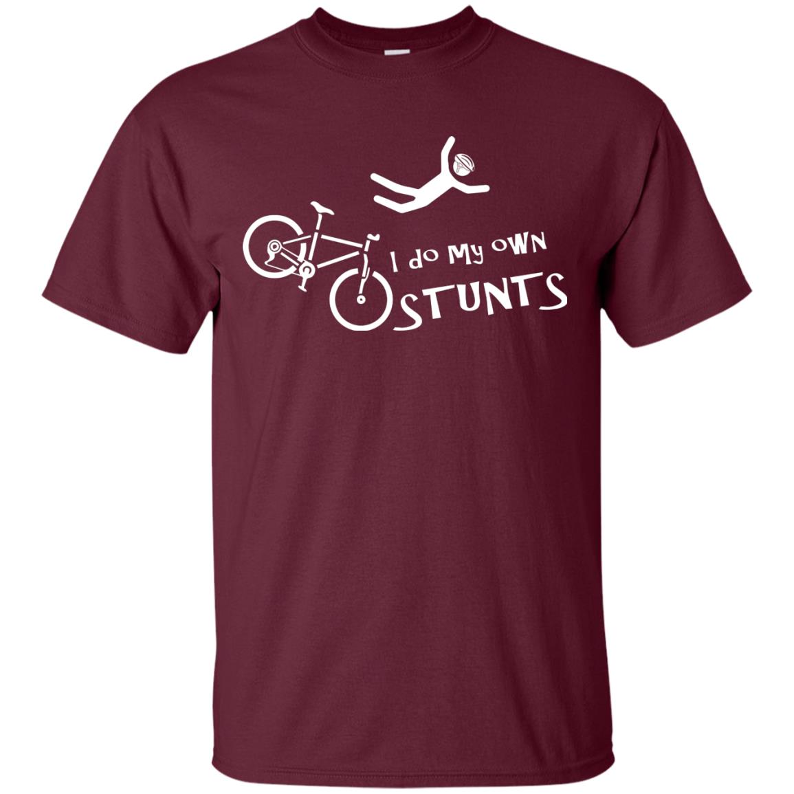 Biker T-shirt I Do My Own Stunts Maroon