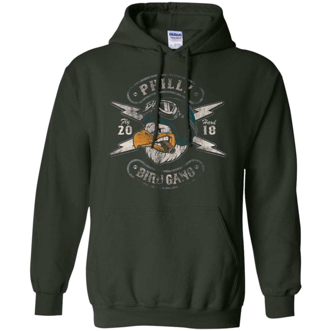 Bird Gang Eagles T-shirt Vintage Distressed Forest Green