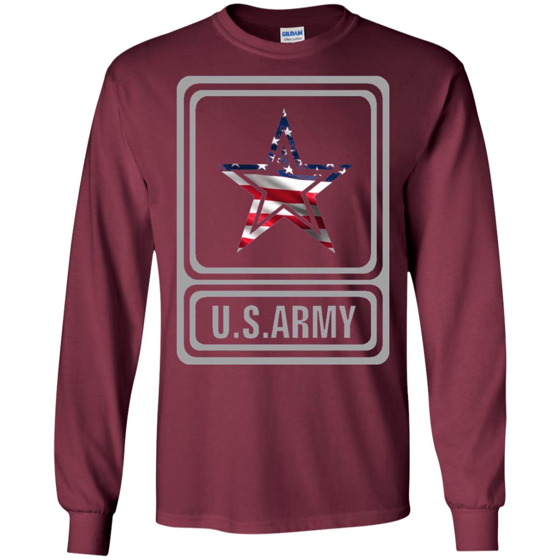 United States Army Original Us Flag T-shirt Maroon