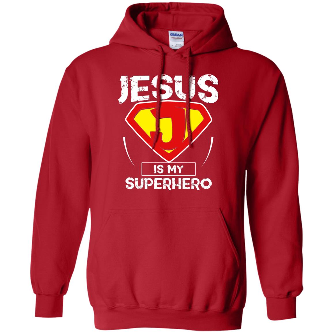 Jesus Is My Superhero Christian Movie Fan T-shirt Red