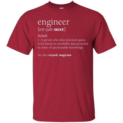 A Person Who Does Precision Guess Work Based On Unreliable Data Engineer Definition T-shirt Cardinal