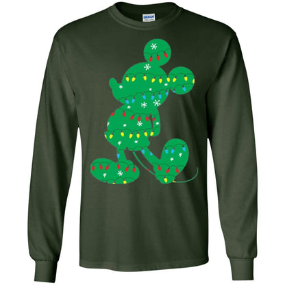 Christmas T-shirt Disney Mickey Mouse Fairy Lights Forest Green