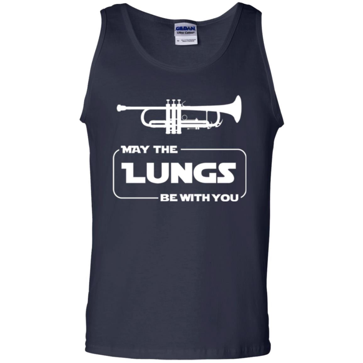 Funny Trumpet Player T-shirt May The Lungs Be With You Navy