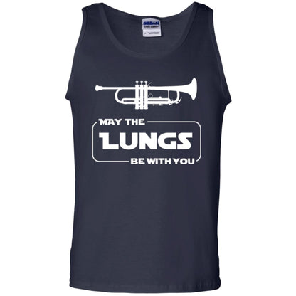 Funny Trumpet Player T-shirt May The Lungs Be With You Navy