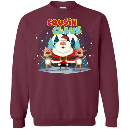 Cousin Claus Matching Family X-mas Gift Shirt Maroon